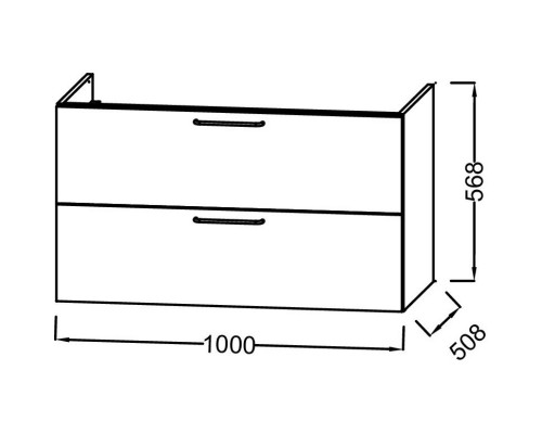 Тумба белый глянец 100 см Jacob Delafon Odeon Rive Gauche EB2524-R6-G1C