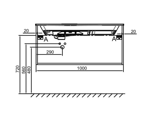 Тумба белый мрамор 100 см Jacob Delafon Odeon Rive Gauche EB2514-R5-NR4