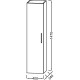 Пенал подвесной серый антрацит L Jacob Delafon Odeon Rive Gauche EB2570G-R6-N14