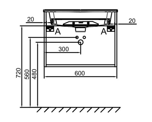 Тумба белый 60 см Jacob Delafon Odeon Rive Gauche EB2510-R9-N18