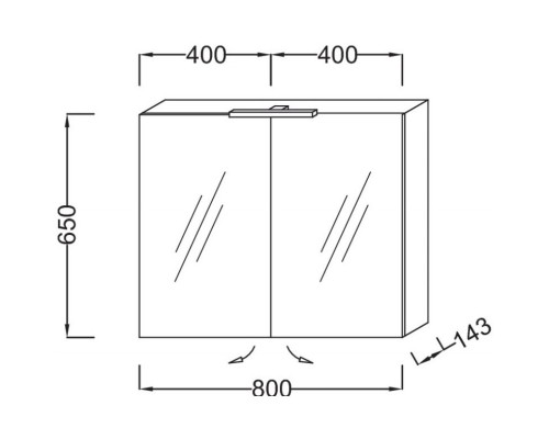 Зеркальный шкаф белый 80х65 см Jacob Delafon Odeon Up EB796RU-N18