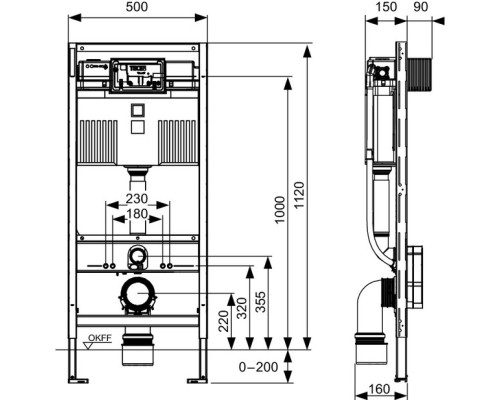 Комплект подвесной унитаз Jacob Delafon Escale E1306-00 + система инсталляции Tece 9300302 + 9240407