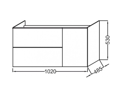 Тумба белый 102 см Jacob Delafon Odeon Up EB891-N18