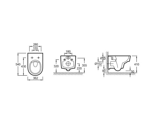 Комплект подвесной унитаз Jacob Delafon Odeon Rive Gauche EDR102-00 + E24888-00 + система инсталляции Grohe 38721001