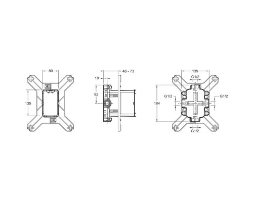 Душевой комплект 280 мм Jacob Delafon Modulo E30758-CP