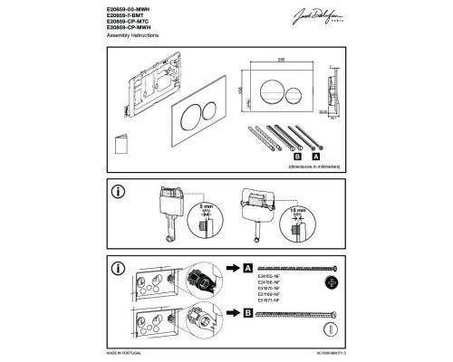 Комплект подвесной унитаз Jacob Delafon Struktura EDF102-00 + E70025-00 + система инсталляции Jacob Delafon E33131RU-NF + E20859-CP-MTC