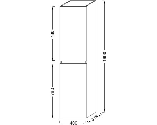 Пенал подвесной белый глянец Jacob Delafon Tolbiac EB2385-J5