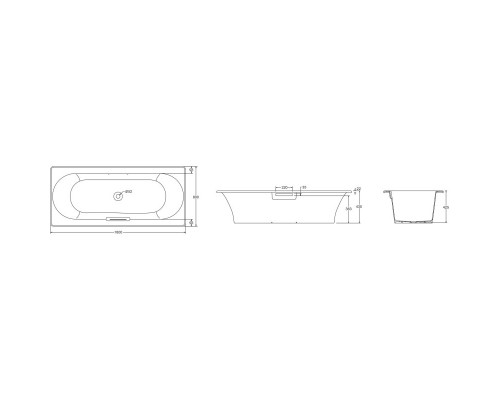 Чугунная ванна 180x80 см Jacob Delafon Volute E6D900-0