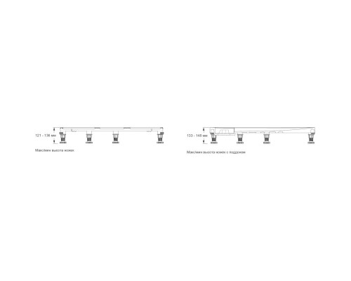 Набор увеличения высоты для душевого поддона c размера 140 см Jacob Delafon Panolux E62525-GA