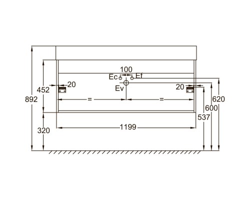 Тумба белый 119,9 см Jacob Delafon Vivienne EB1509-N18-N18