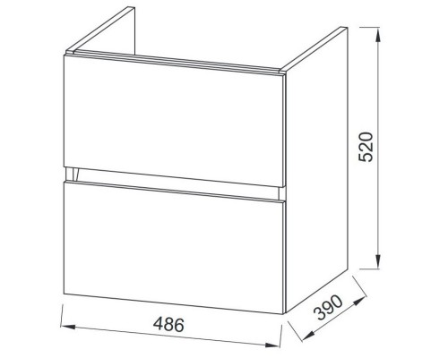 Тумба белый глянец 48,6 см Jacob Delafon Tolbiac EB1378-J5