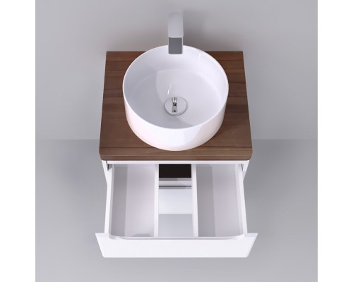 Комплект мебели белый глянец 60 см со столешницей бук темный Jorno Wood Комплект мебели белый глянец 60 см со столешницей бук темный Jorno Wood