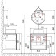 Комплект мебели белый глянец 60 см со столешницей бук темный Jorno Wood