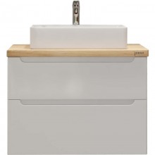 Тумба белый глянец 80 см Jorno Wood Wood.01.80/P/W + Wood.06.80/LW