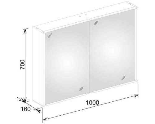 Зеркальный шкаф со светодиодной подсветкой 100x70 см KEUCO Royal Match 12803171301
