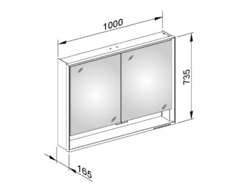 Зеркальный шкаф 100x73,5 см KEUCO Royal Lumos 14304171301