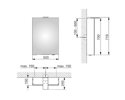 Зеркальный шкаф 50x71,9 см KEUCO Royal 15 14401171201