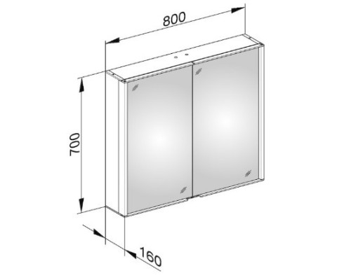 Зеркальный шкаф 80x70 см KEUCO Royal Match 12802171301