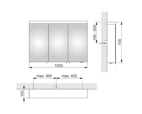 Зеркальный шкаф 100x70 см KEUCO Royal Reflex.2 24204171301