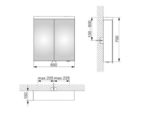 Зеркальный шкаф 65x70 см KEUCO Royal Reflex.2 24202171301