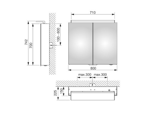 Зеркальный шкаф 80x74,2 см KEUCO Royal 11 13603171301