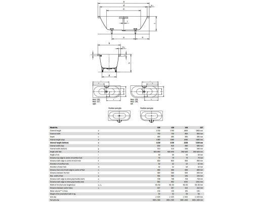 Стальная ванна 170x75 см L Kaldewei Centro Duo 1 129 с покрытием Easy-Clean