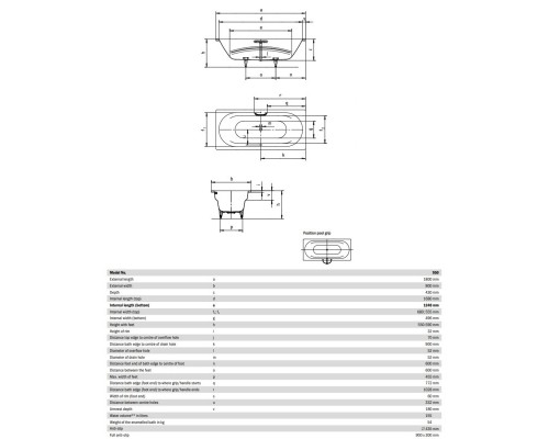 Стальная ванна 180x80 см Kaldewei Vaio Duo 950 с покрытием Easy-Clean