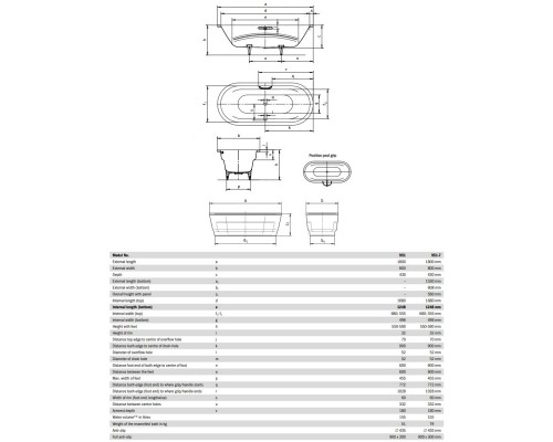 Стальная ванна 180x80 см Kaldewei Vaio Duo Oval 951 Standard