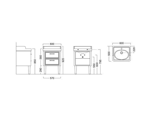 Тумба белый глянец 57 см Kerama Marazzi Pompei PO.60.2WHT