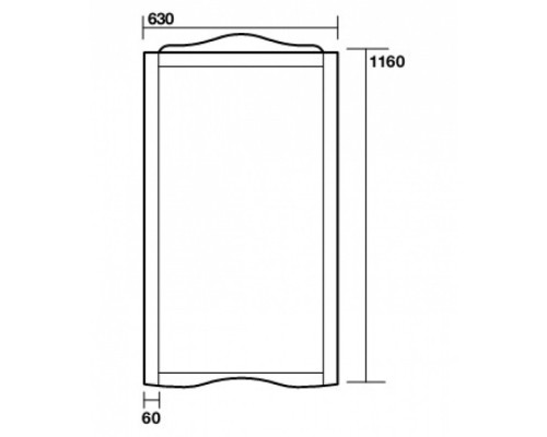 Зеркало 63x116 см белый матовый Kerasan Retro 731330bimat