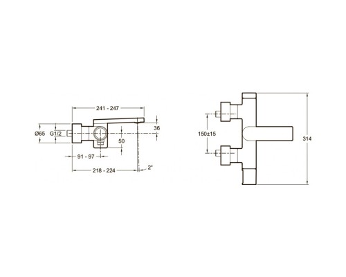 Смеситель для ванны Jacob Delafon Composed E73095-CP + E32910-CP