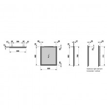 Зеркало 60x70 см Laufen Frame 25 4.4740.2.900.144.1