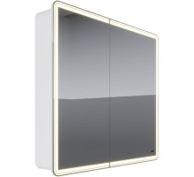 Зеркальный шкаф 90x80 см белый глянец Lemark Element LM90ZS-E