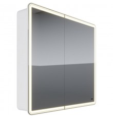 Зеркальный шкаф 90x80 см белый глянец Lemark Element LM90ZS-E