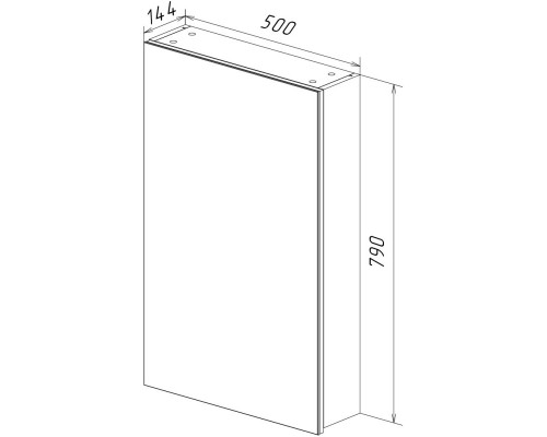 Зеркальный шкаф 50x79 см белый глянец L Lemark Universal LM50ZS-U