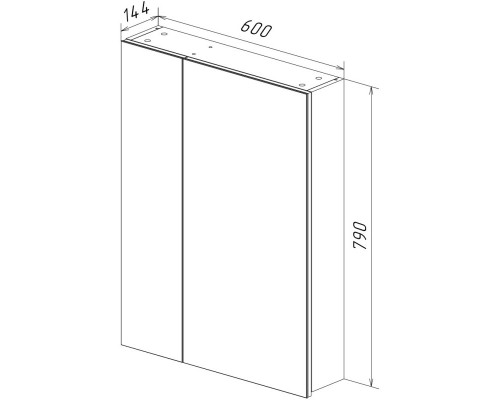 Зеркальный шкаф 60x79 см белый глянец Lemark Universal LM60ZS-U