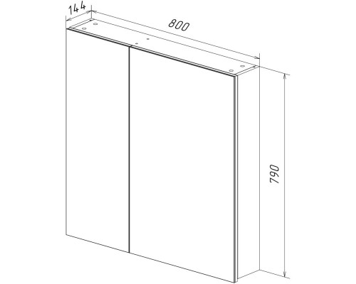 Зеркальный шкаф 80x79 см белый глянец Lemark Universal LM80ZS-U