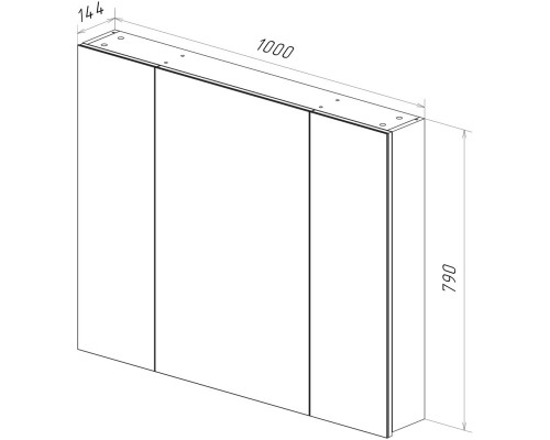 Зеркальный шкаф 100x79 см белый глянец Lemark Universal LM100ZS-U