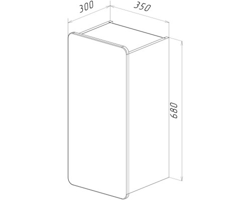 Шкаф одностворчатый 35x68 см белый глянец/дуб кантри L/R Lemark Olivia LM08OL35PL