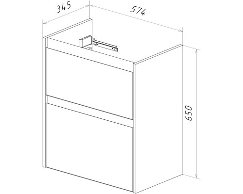 Тумба белый глянец/бетон 57,4 см Lemark Combi LM03C60T-Beton