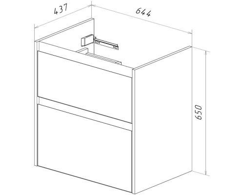 Тумба белый глянец/бетон 64,4 см Lemark Combi LM03C70T-Beton