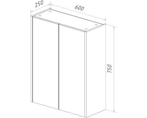 Шкаф двустворчатый 60x75 см белый глянец/бетон Lemark Combi LM03C60SH-Beton