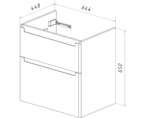 Тумба белый глянец 64,4 см Lemark Buno LM04B70T