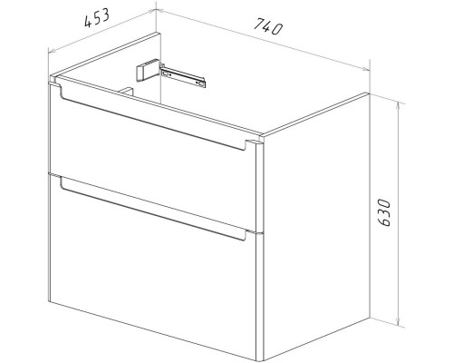 Тумба белый глянец 74 см Lemark Buno LM04B80T