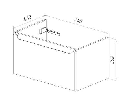 Тумба белый глянец 74 см Lemark Buno mini LM05BM80T