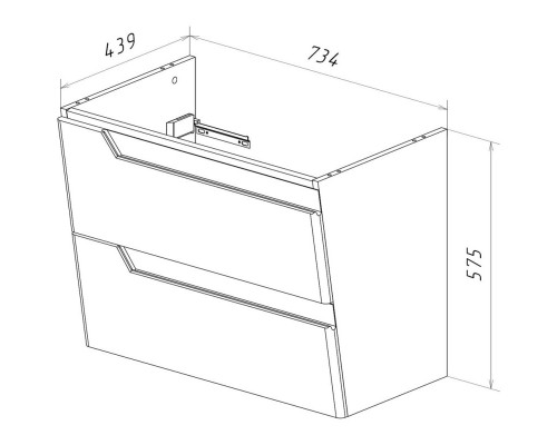 Тумба белый глянец 73,4 см Lemark Miano LM06M80T