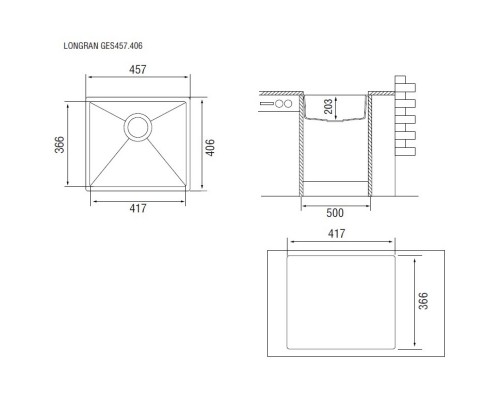 Кухонная мойка саббиа Longran Geos GES457.406 - 58