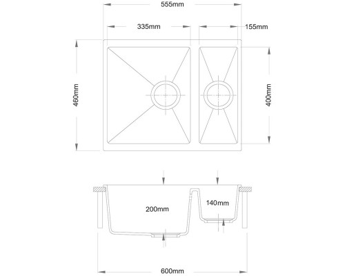 Кухонная мойка альпина Longran Enigma ENG555.460 15 - 07