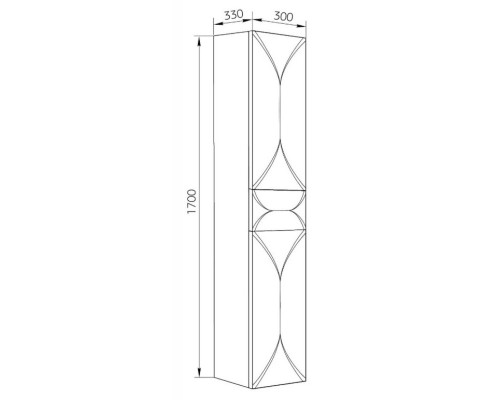 Пенал подвесной белый глянец L Marka One Elegant У73552