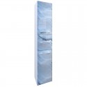 Пенал подвесной голубой мрамор/белый глянец L Marka One Visbaden У73179